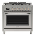 KoolMore 36 in. Stainless-Steel Professional Gas Range with Legs.
