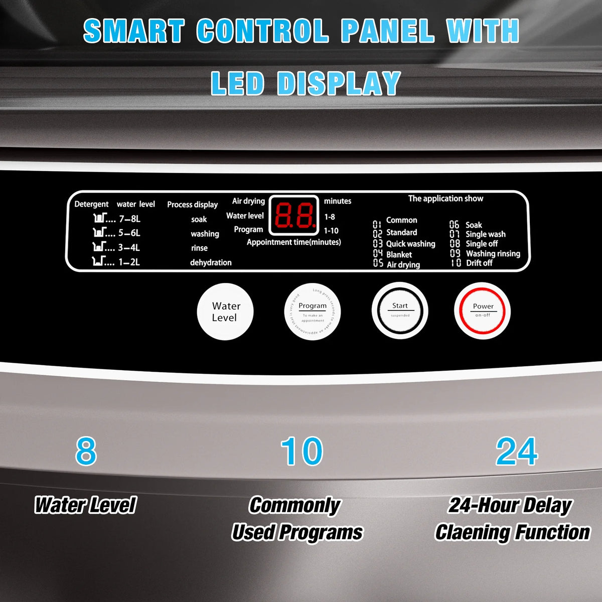 TABU Portable Washer and Dryer Set, 17.6LBS Compact Washing Machine & 8.8LBS Compact Dryer(Gray&White)