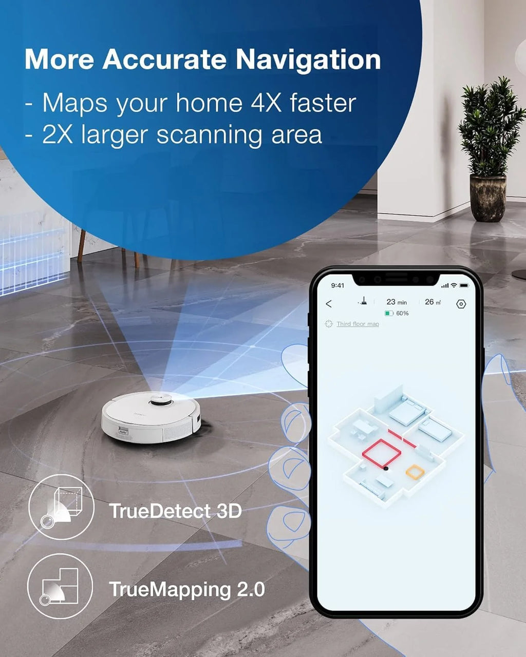 ECOVACS DEEBOT T10 PLUS Neo Robot Vacuum and Mop, Auto-Empty, AIVI 3.0, OZMO Pro 3.0 Oscillating Mopping, 3D Map, Air Freshener