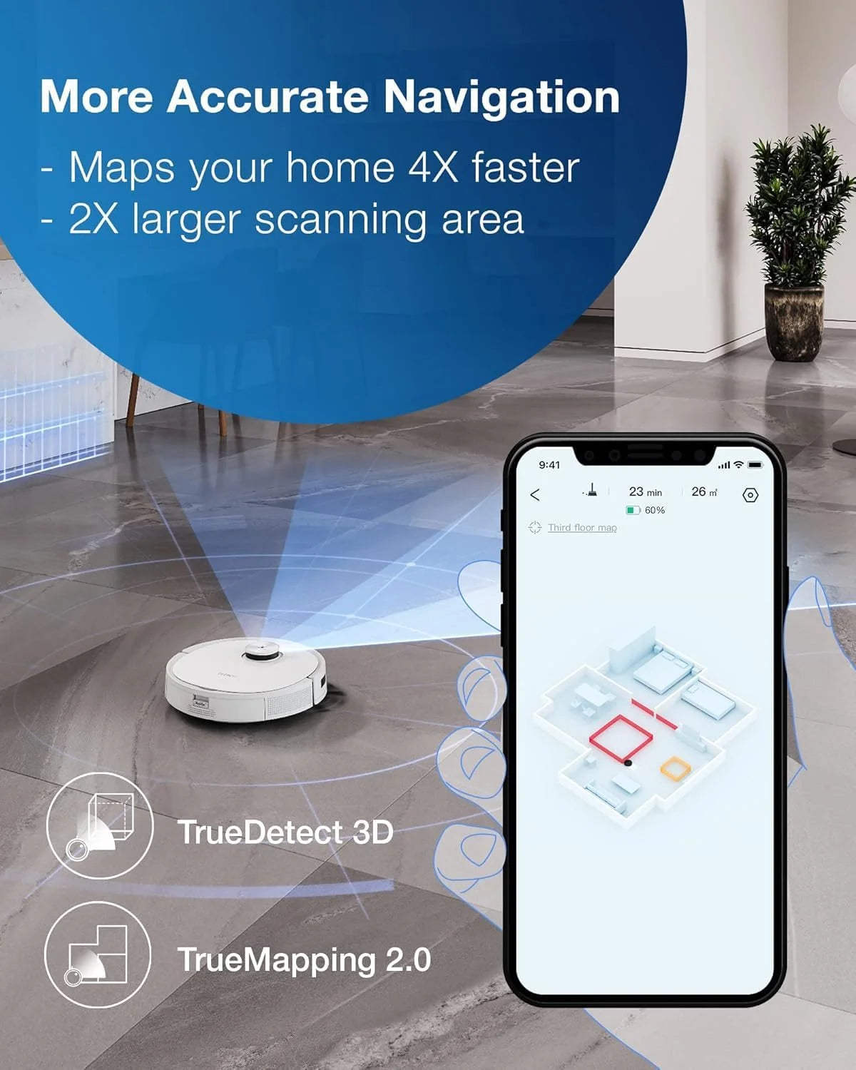 ECOVACS DEEBOT T10 PLUS Neo Robot Vacuum and Mop, Auto-Empty, AIVI 3.0, OZMO Pro 3.0 Oscillating Mopping, 3D Map, Air Freshener