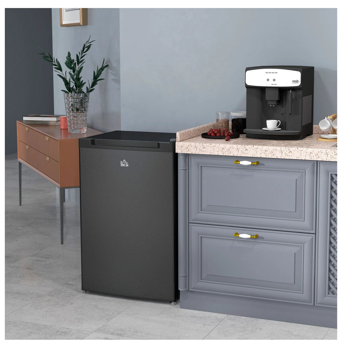 3 Cu Ft Small Upright Freezer Black Adjustable Thermostat Reversible Door for Apartments