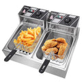 5000W 12 Liter Electric Countertop Deep Fryer Dual