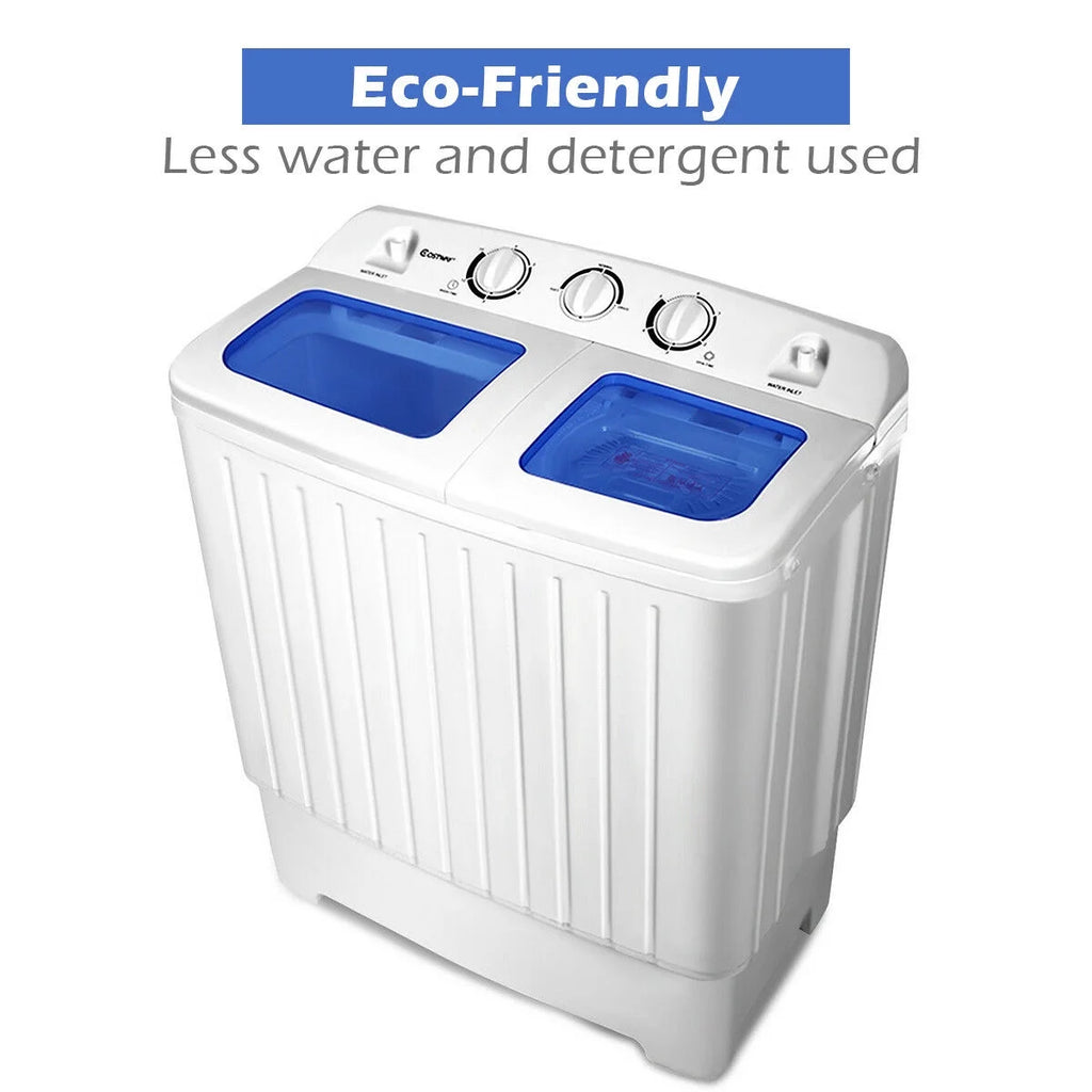 Costway 17.6 lb Portable Mini Compact Twin Tub  Washing Machine Washer Spin Dryer