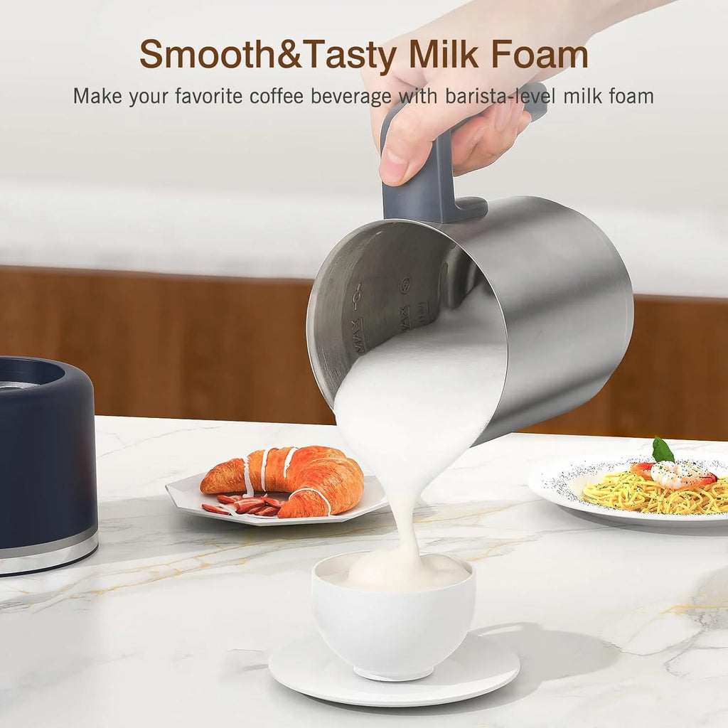 Milk Frother, 4 in 1 Electric Milk Steamer, 16.91oz/500ml Automatic Warm and Cold Foam Frother for Coffee, Latte, Macchiato, Cappuccino, Hot Chocolate