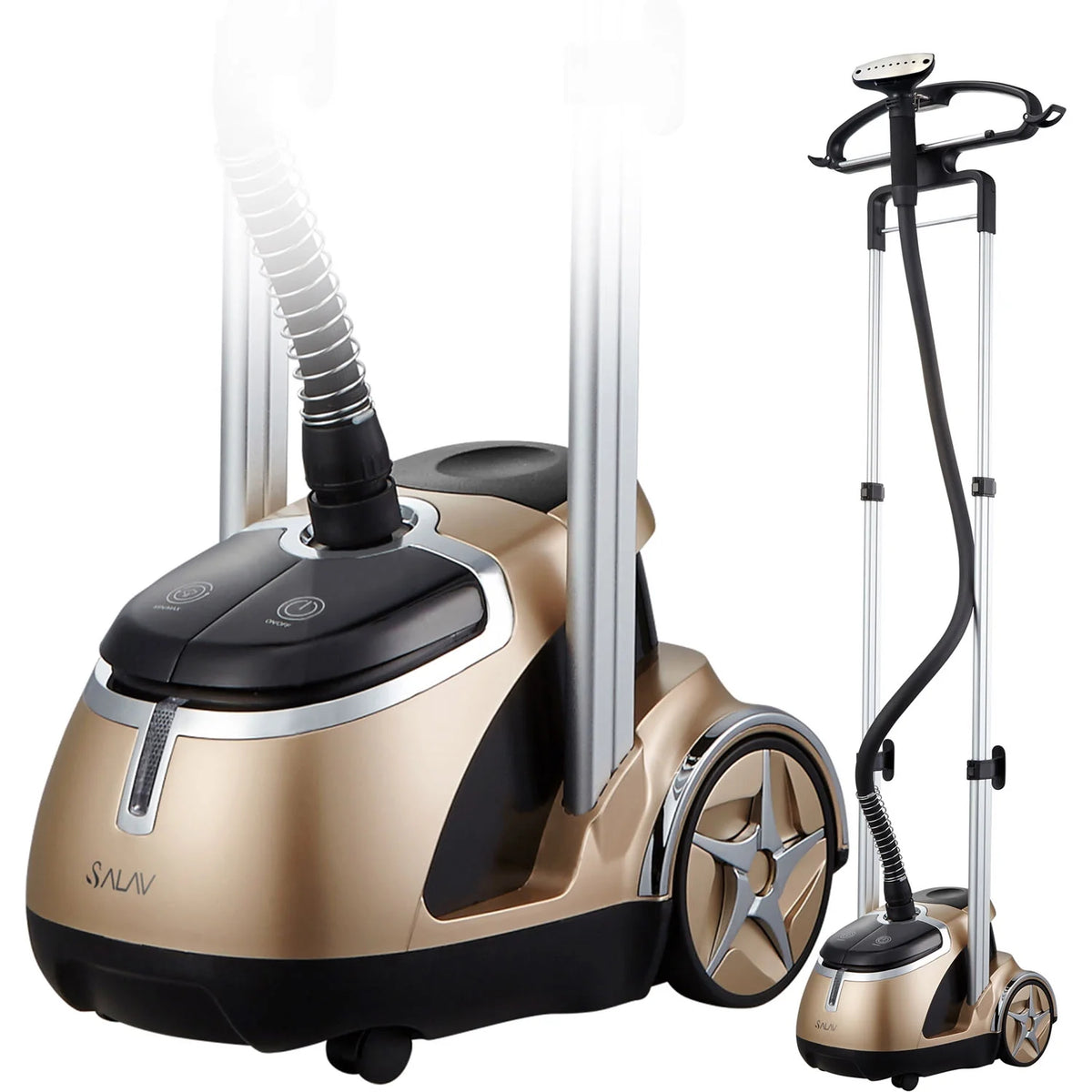 SALAV? Professional Series Garment Steamer with Stainless Steel Plated Nozzle in Gold