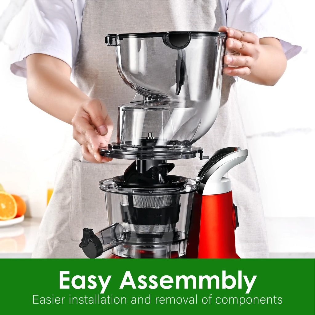 Kitchen in the Box Cold Press Juicer Machines With 3.26" Wide Feed Chute, Slow Masticating Juicer Machine for Whole Fruits and Vegetables, BPA-Free, High Juice Yield Juicer Maker (Silver)