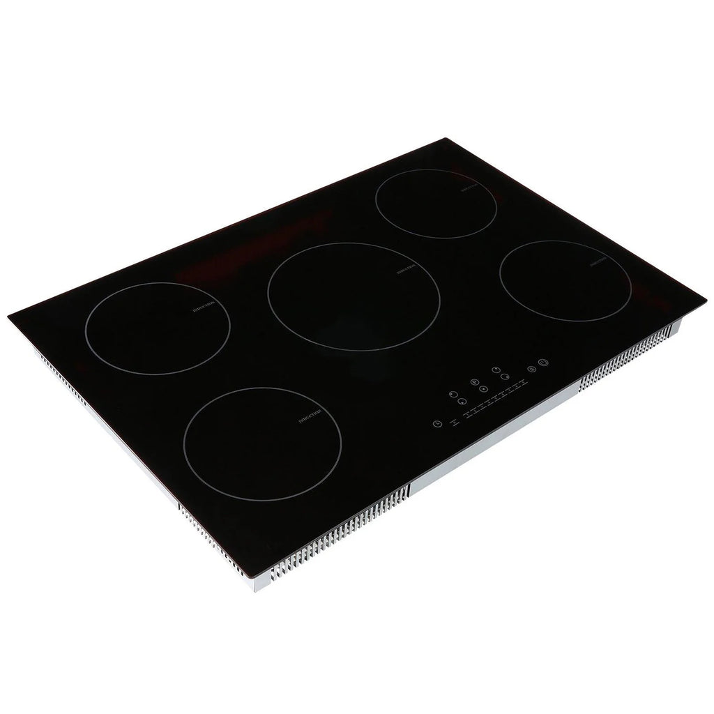 Choco Moon Induction Cooktop 5 Burners, 30'' Stove Top, Built-in Magnetic 9200W, 9 Heat Levels, LED Touch Screen, Child Lock, Over-Temp Protection, Easy Cooking