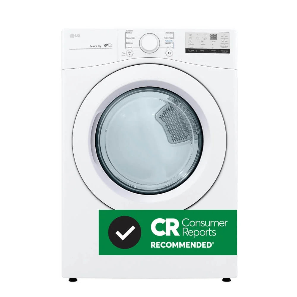 LG DLE3400W 7.4 Cu. Ft. White Front Load Electric Dryer