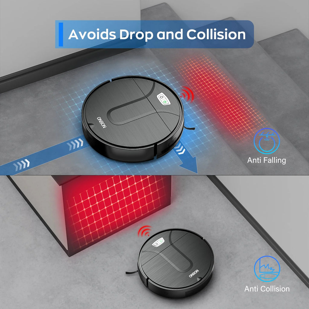 ONSON Robot Vacuum Cleaner, Robot Vacuum and Mop Combo with WIFI / Alexa for Pet Hair and Hard Floor