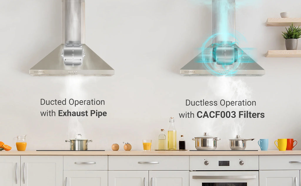 CIARRA Black Range Hood 30 inch Wall Mount Vent Hood Ductless Ducted Convertible CAB206P75
