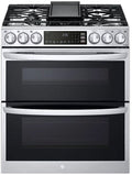 30 Inch Slide-In Gas Smart Range with 5 Sealed Burners, Double Oven, 6.9 Cu.