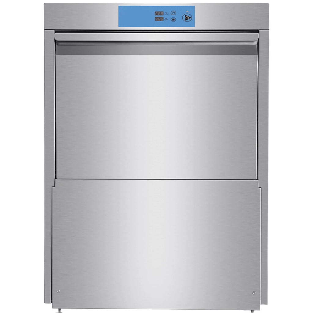 208-240V High-Temp Undercounter Commercial Dishwasher/Glasswasher Built-In Booster, Built-In Detergent & Rinse Aid Pumps, 3-phrase