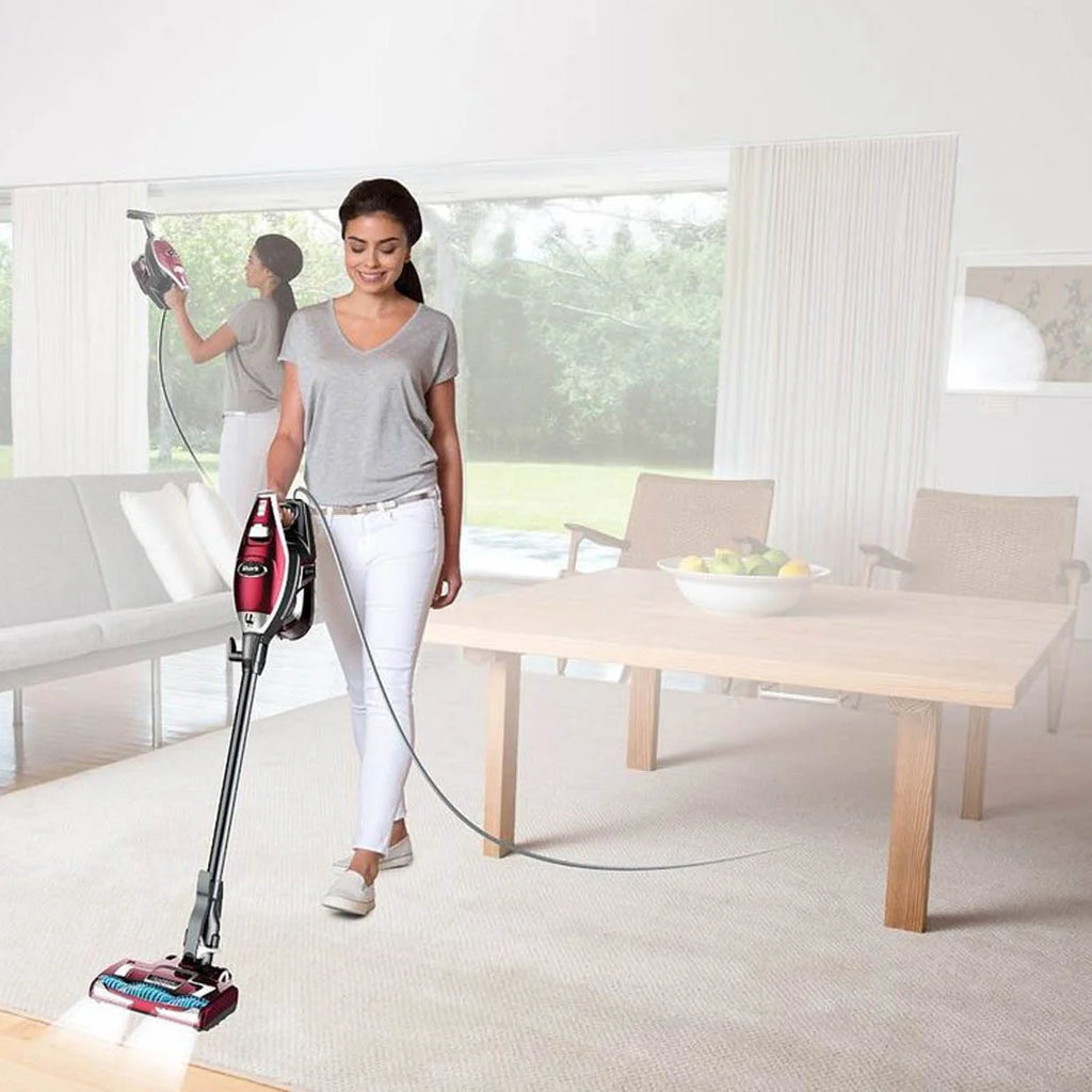 Shark Rocket Pro Corded Stick Vacuum, Removable Hand Vacuum, Hardwood Floors and Carpet, Advanced Swivel Steering, Pet-Friendly, XL Capacity, Ultra-Lightweight, HV370 Comet Red