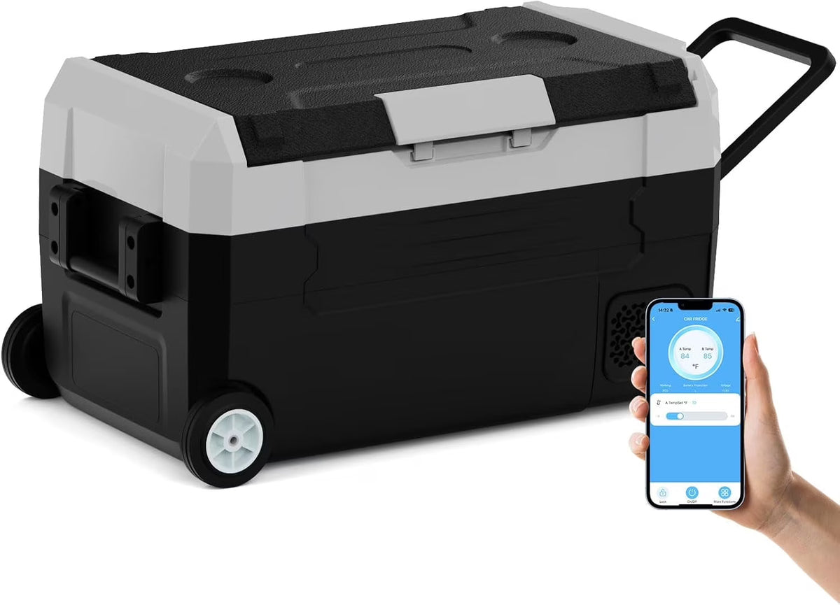 12 Volt Car Refrigerator, 37QT Portable Fridge Freezer(-4�H~68�H), Compressor Cooler 12/24V DC and 110~240 AC for Truck Van RV Camper SUV Travel Camping Road Trips