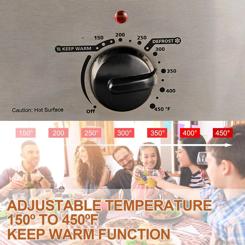 20 Quart Electric Roaster Oven, Turkey Roaster Electric, Roaster Oven Buffet, Selfbasting Lid, Removable Pan, Full-Range Temperature Control Cool-Touch Handles, Turkey Roaster, Black