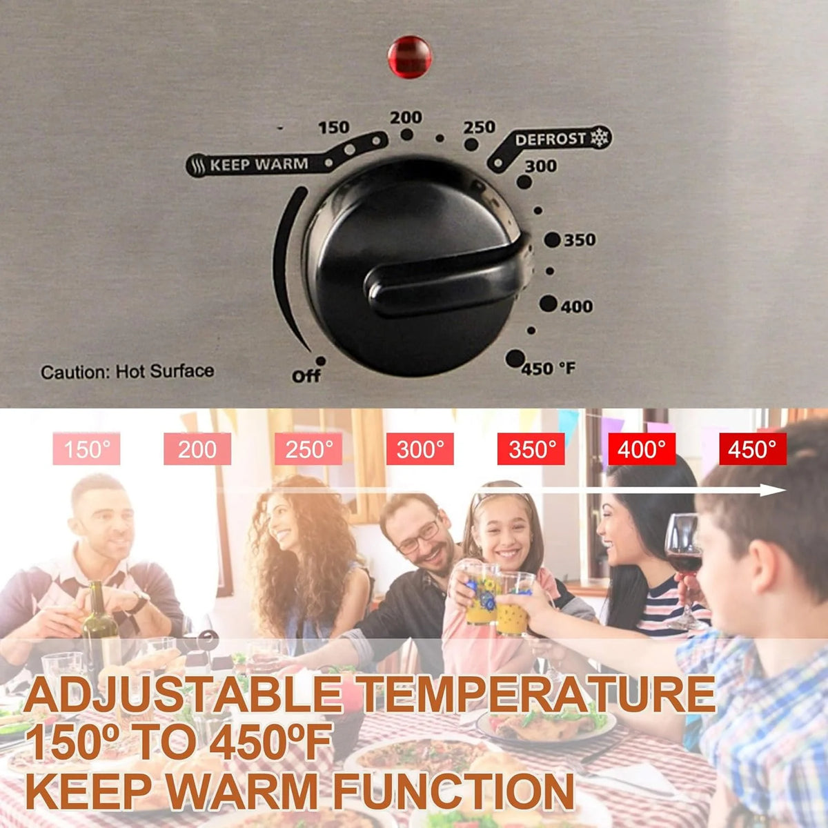 20 Quart Electric Roaster Oven, Turkey Roaster Electric, Roaster Oven Buffet, Selfbasting Lid, Removable Pan, Full-Range Temperature Control Cool-Touch Handles, Turkey Roaster, Black