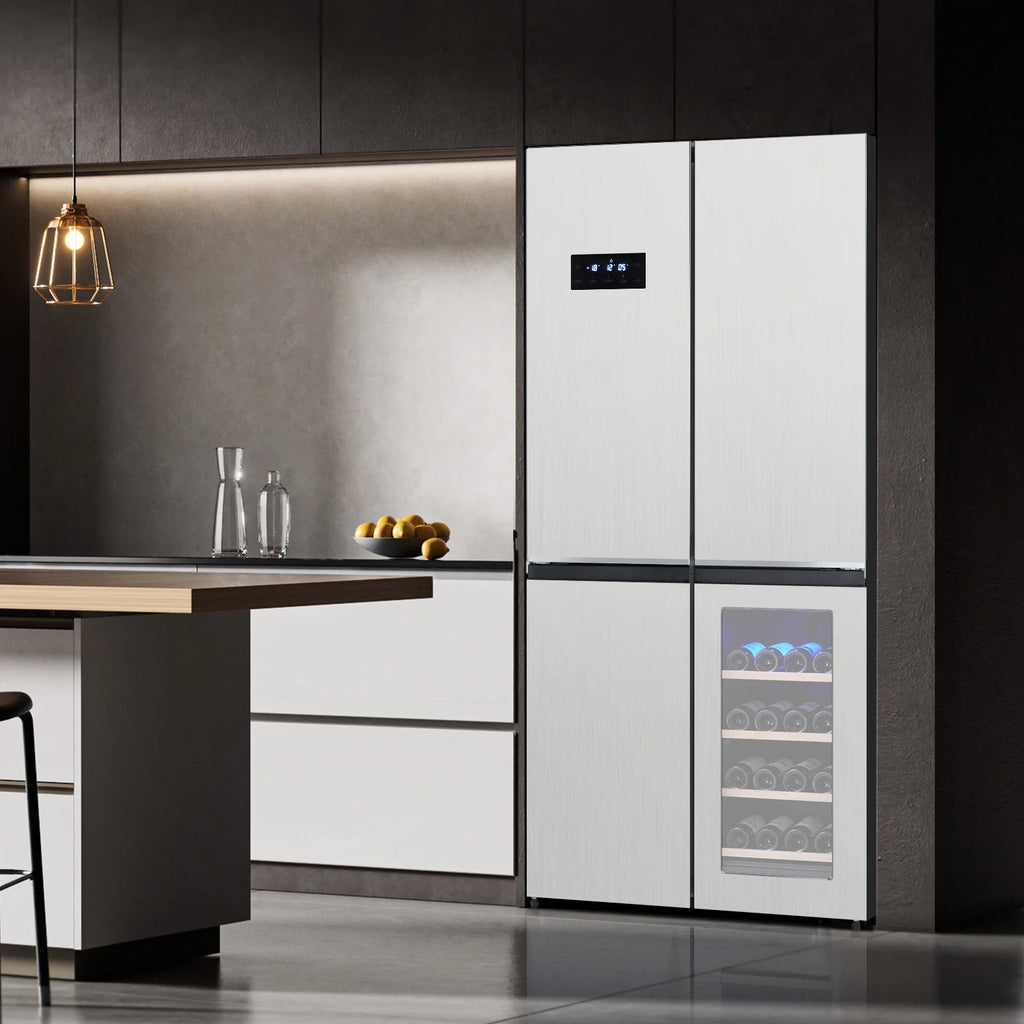 Refrigerator Colorful Stainless-Steel Fridge 595L With Wine Cabinet