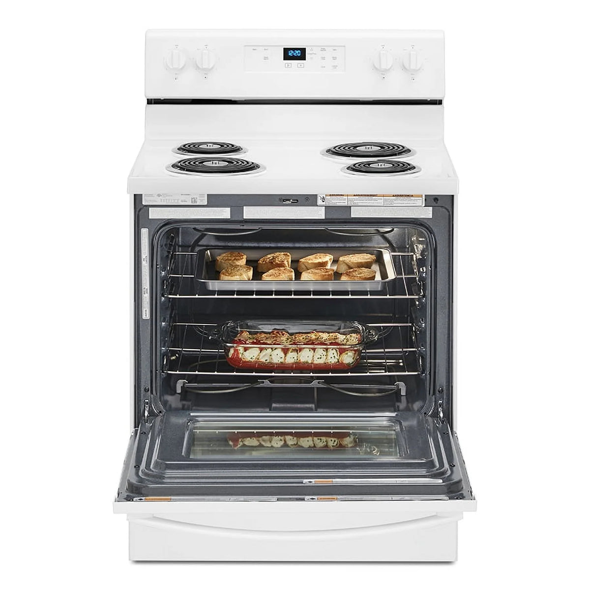 WHIRLPOOL WFC150M0JW 30" freestanding coil electric range
