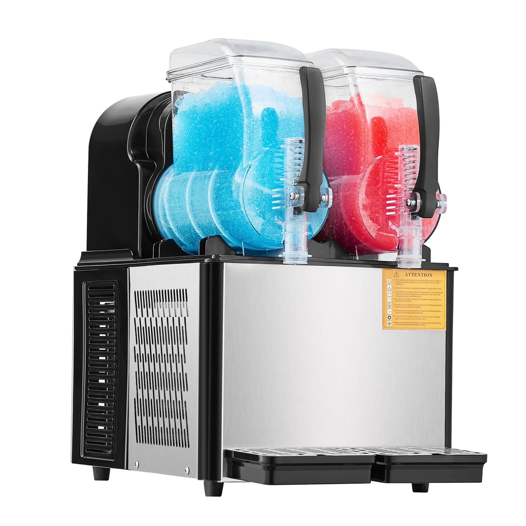 KFFKFF Commercial Slushy Machine, 4L*2 Tank Slushie Machine, Frozen Drink Machine with Temperature Preservation, Slushy Maker Machine