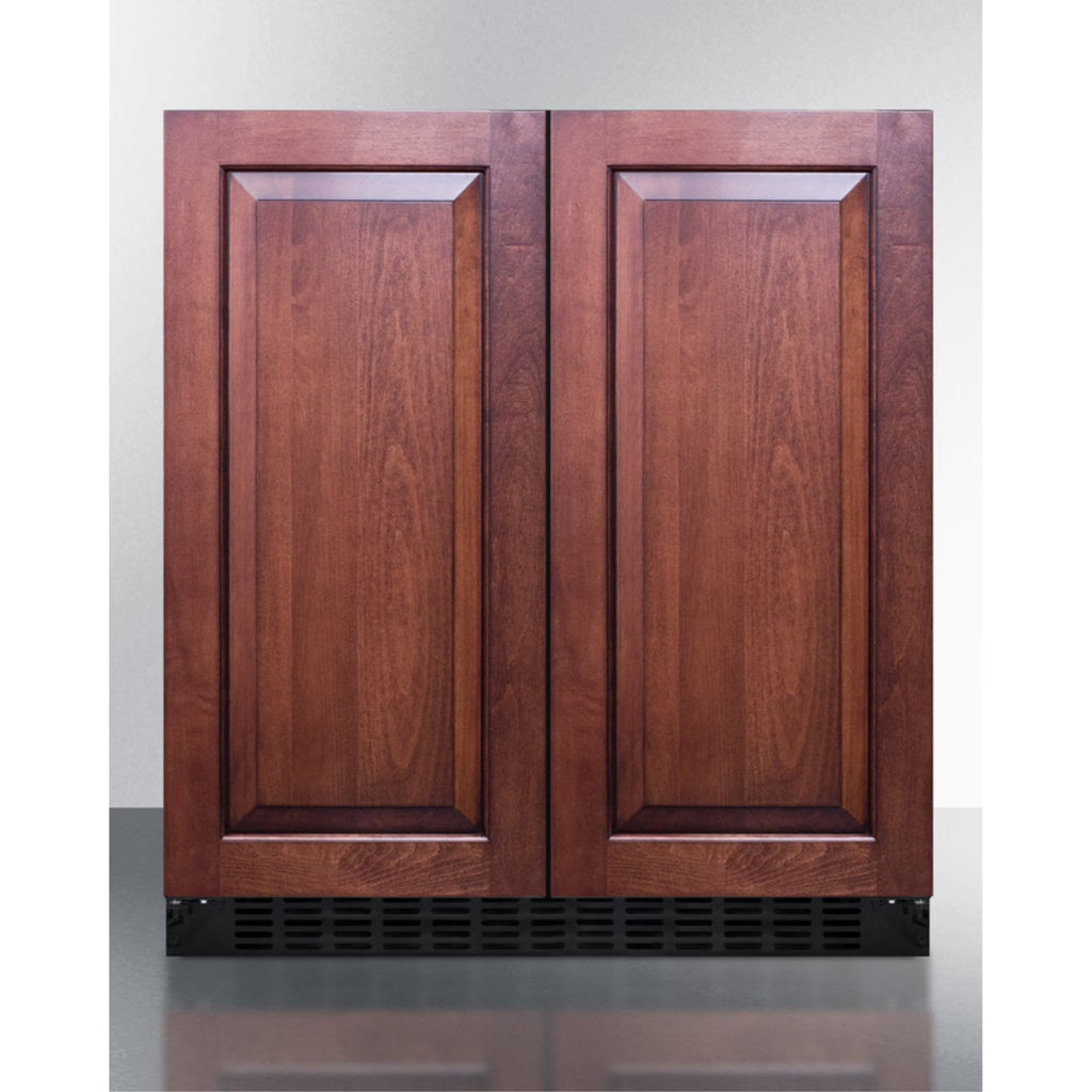 30 Inches wide undercounter frost-free side-by-side refrigerator-freezer with panel-ready doors