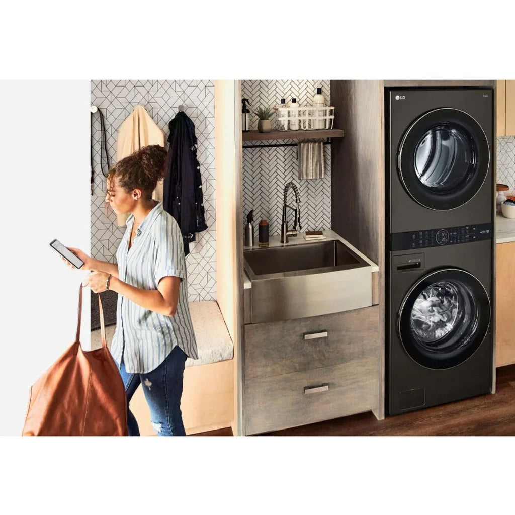 LG WKE100HVA 4.5/7.4 Cu. Ft. Smart Front Load WashTower - Graphite Steel