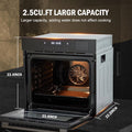 24" Built-In Electric Wall Oven with Air Fryer, 2.5 Cu.Ft Capacity, 8 Baking Modes & Steam Cooking