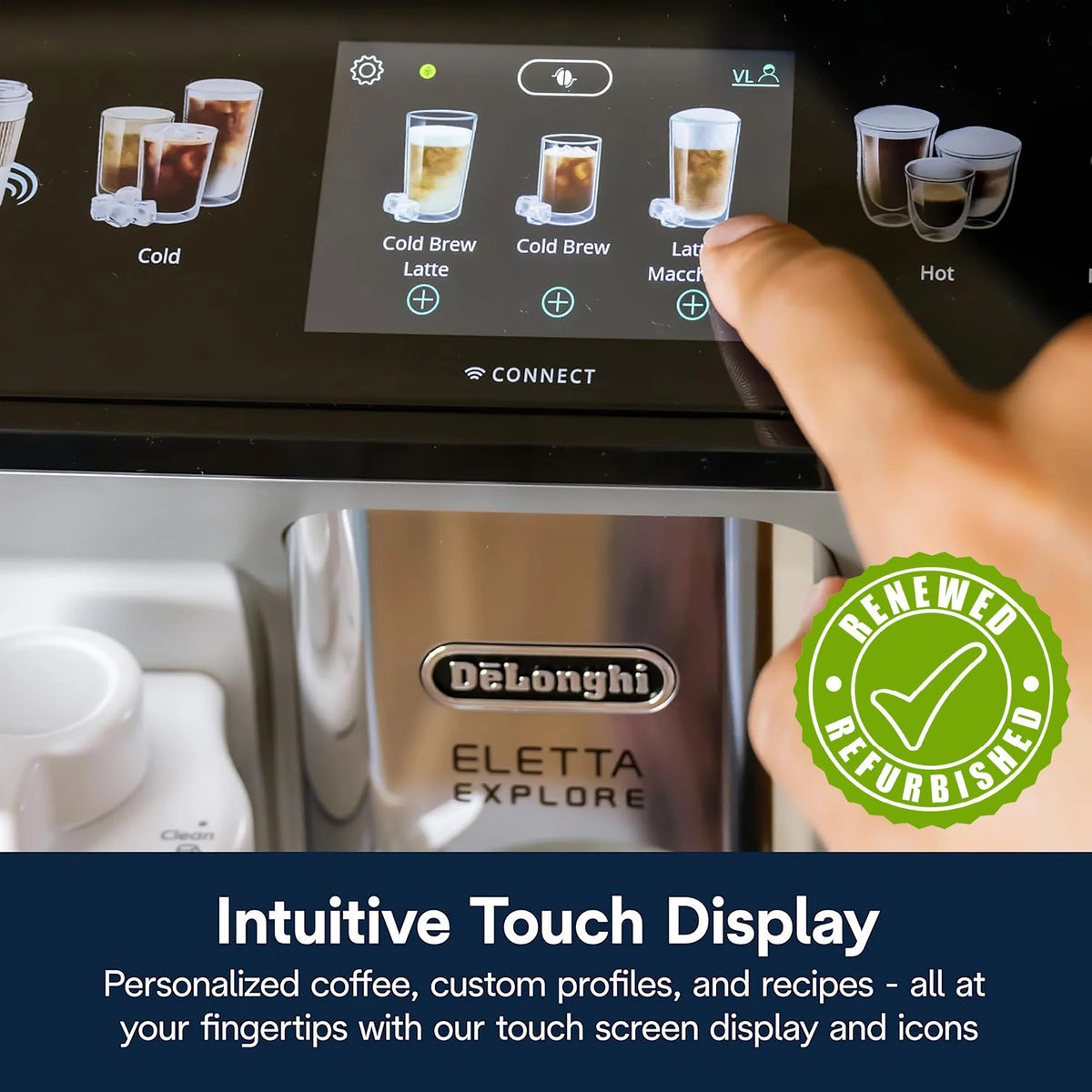 De'Longhi Eletta Explore Fully Automatic Espresso Machine with Cold Brew, ECAM45086S