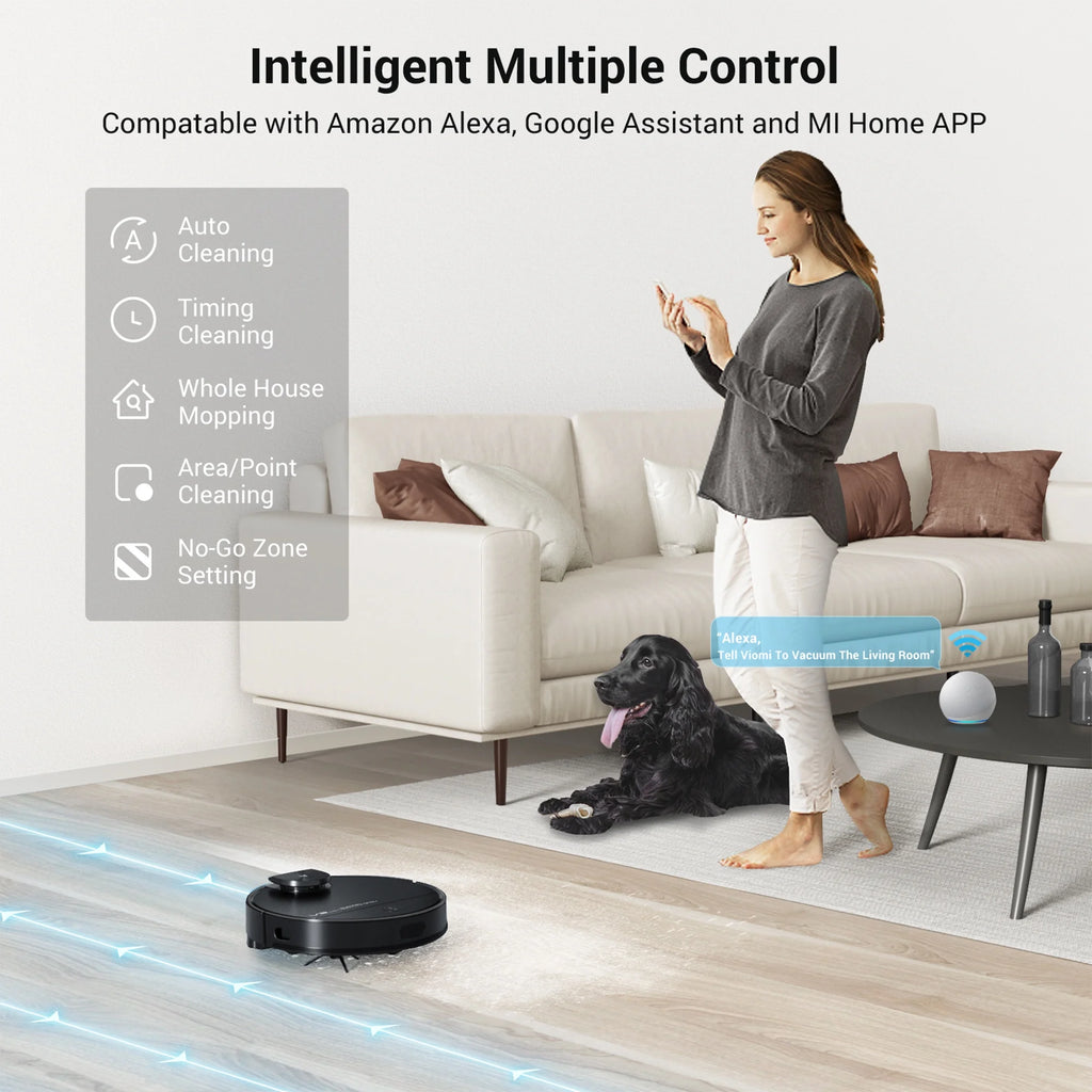 Viomi Smart Robot Vacuum V3 Max Duster Vacuum & Mop for Multi Floors, Black