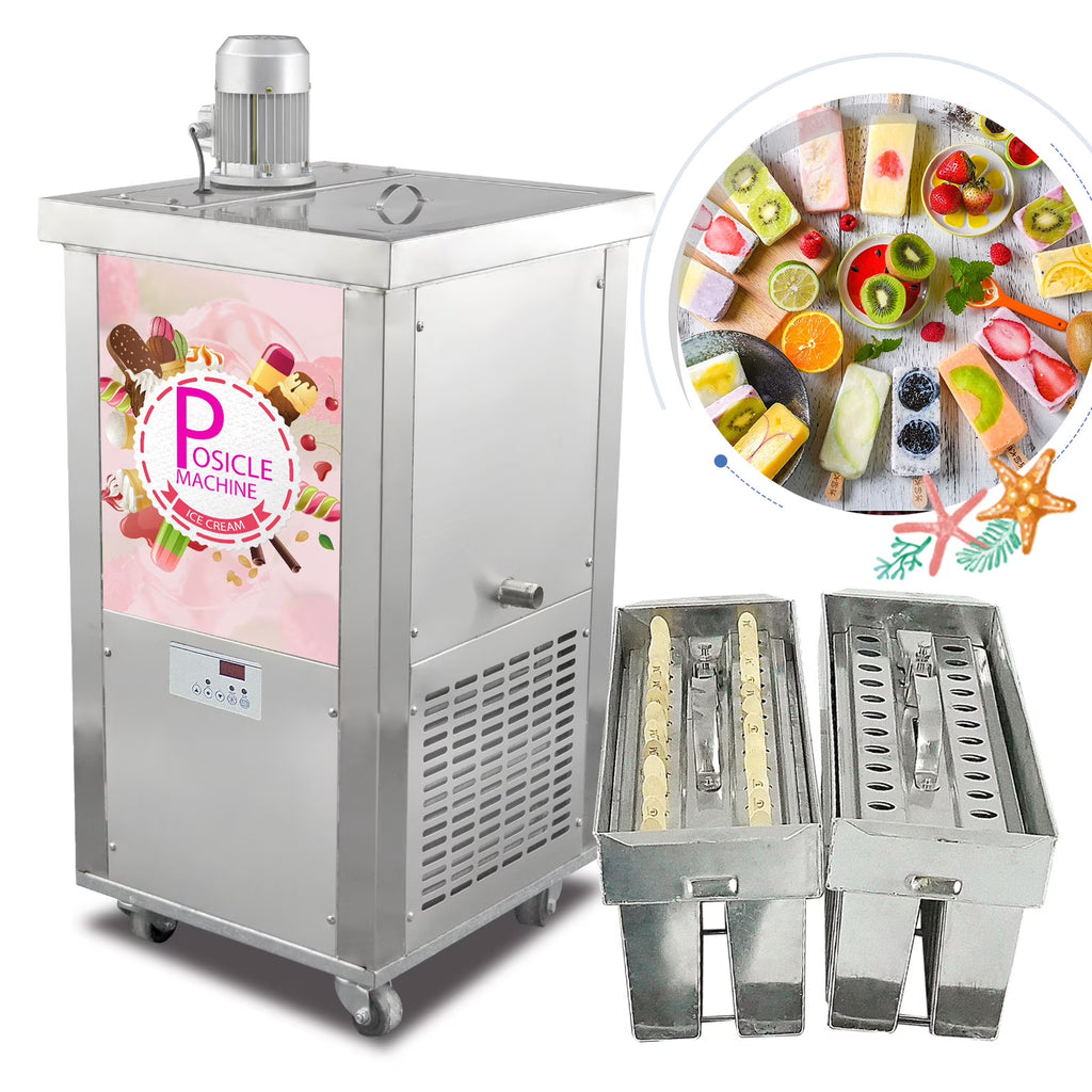 Kolice Commercial Slim Molds Popsicle Ice Cream Machine,Ice Bars, Ice Pops Maker-2 Mold Included