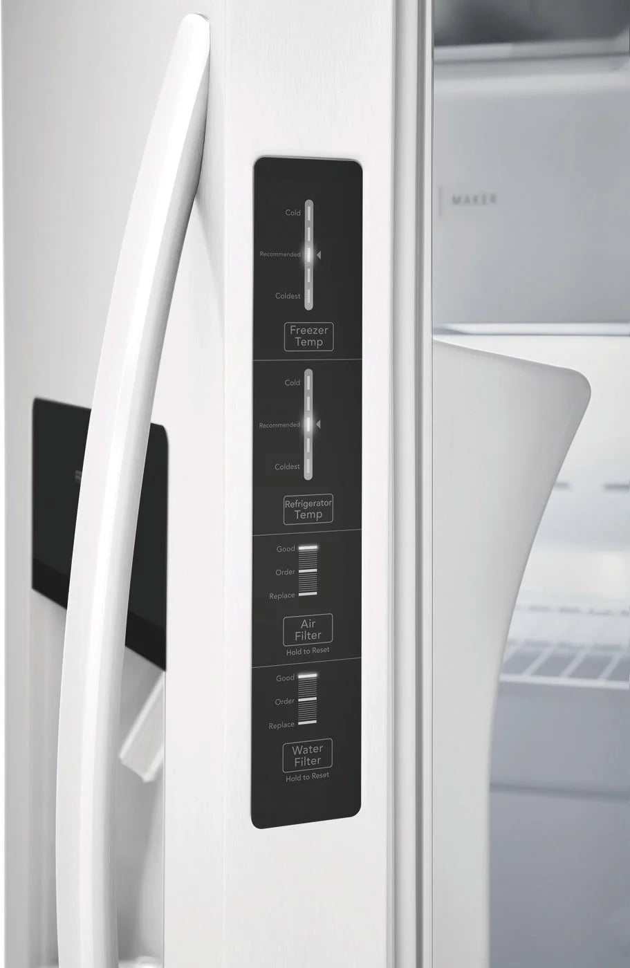 Frigidaire FRSS2623AW 26 Cu. Ft. 36'' Standard Depth Side-by-Side Refrigerator, White
