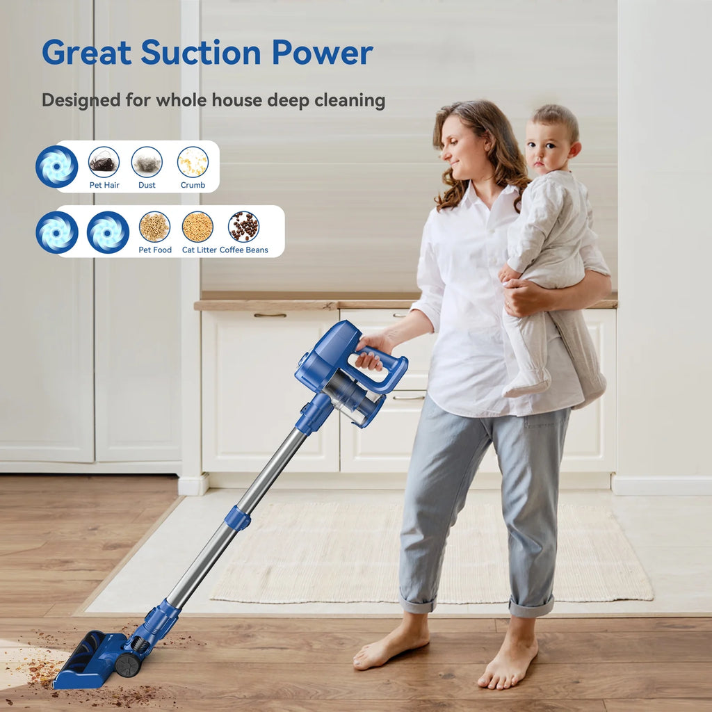 UMLo Cordless Vacuum Cleaner, 6-in-1 Stick Vacuum with 2200 mAh Battery for Home Carpet Hardwood Floor Pet Hair, N3S