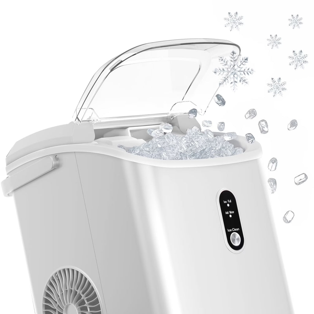 KISSAIR Nugget Ice Maker Countertop with Soft Chewable Pellet Ice, Portable Ice Machine with Handle, 35lbs/24H, Grey