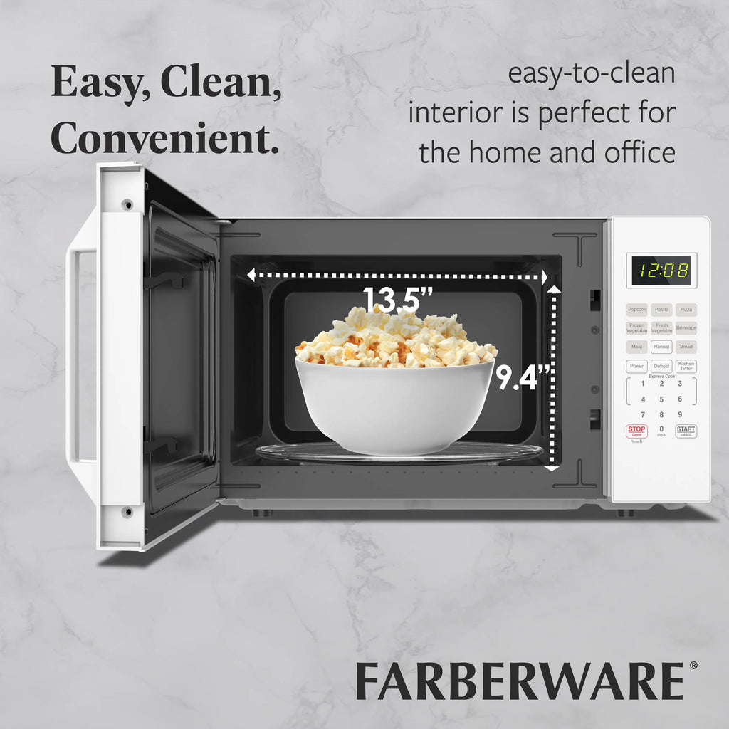 Farberware 1.1 Cu. Ft. 1000-Watt Compact Microwave Oven, Black