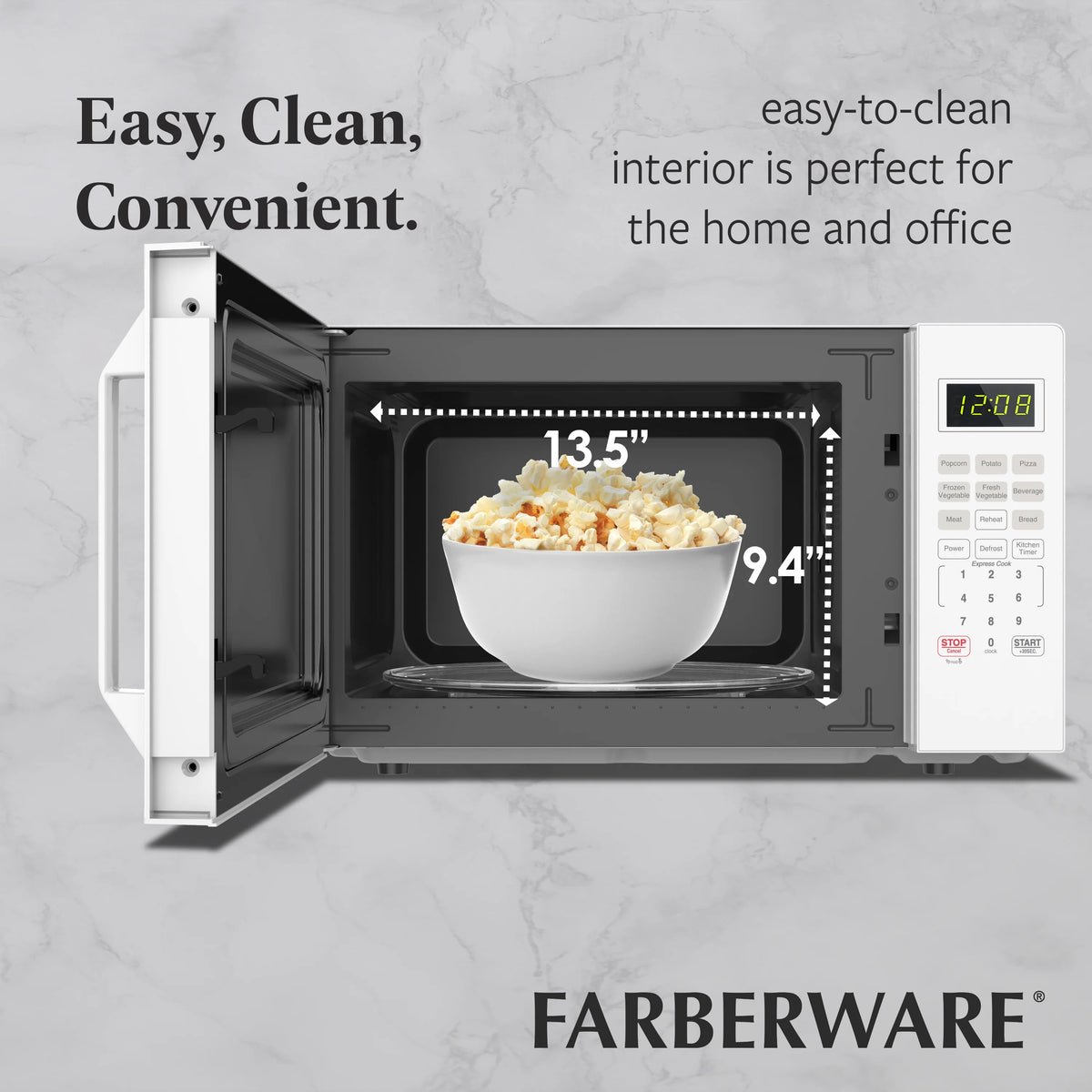 Farberware 1.1 Cu. Ft. 1000-Watt Compact Microwave Oven, Black