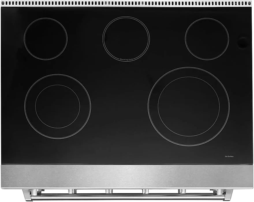 30 inch Professional Electric Range with 5 Heating Elements Cooktop, 4.55 Cu. Ft. Convection Oven Capacity, Smooth Glass Top, in Stainless Steel, KOS-30RE06H (Stainless Steel)