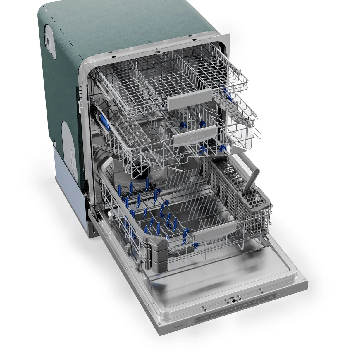 Midea Ultra-Quiet, Built-in dishwasher with Wi-Fi and Targeted Wash Zones, MDT24P5AST, Stainless Steel