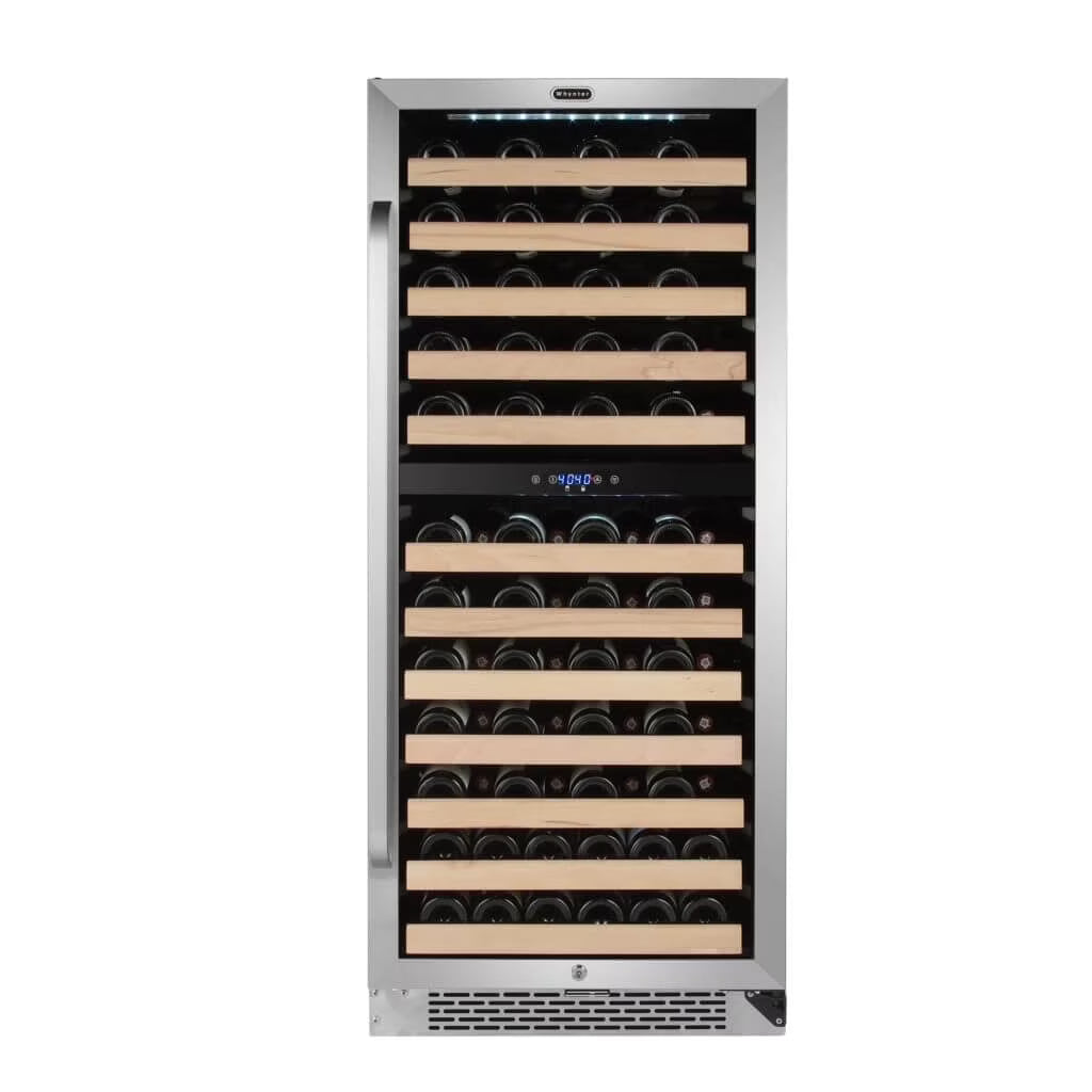 Whynter 24 inch Wine Cooler Refrigerator, 46 Bottle Wine Fridge, Freestanding & Built-in with Reversible Glass Door
