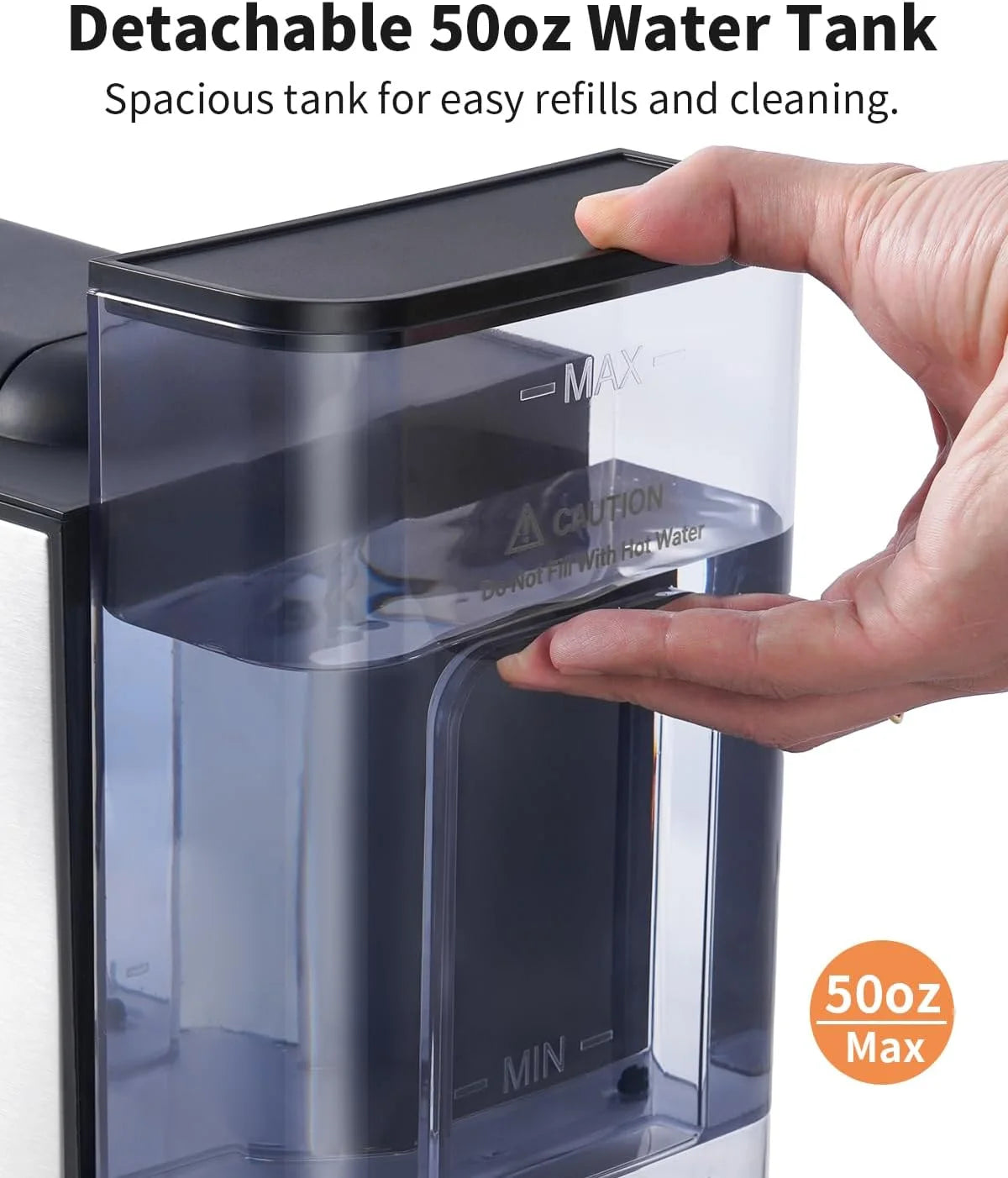 Hot & Iced Coffee Maker, Single Serve Coffee Maker for K Cup and Grounds, 6-14 Oz Brew Sizes, 50 Oz Removable Water Tank, One Cup Coffee Machine