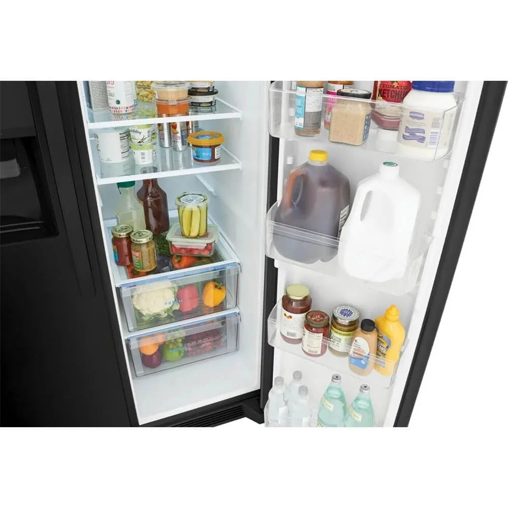Frigidaire FRSS2623AB 256 Cu Ft 2 Doors Automatic Defrost Side-by-Side Refrigerator Black