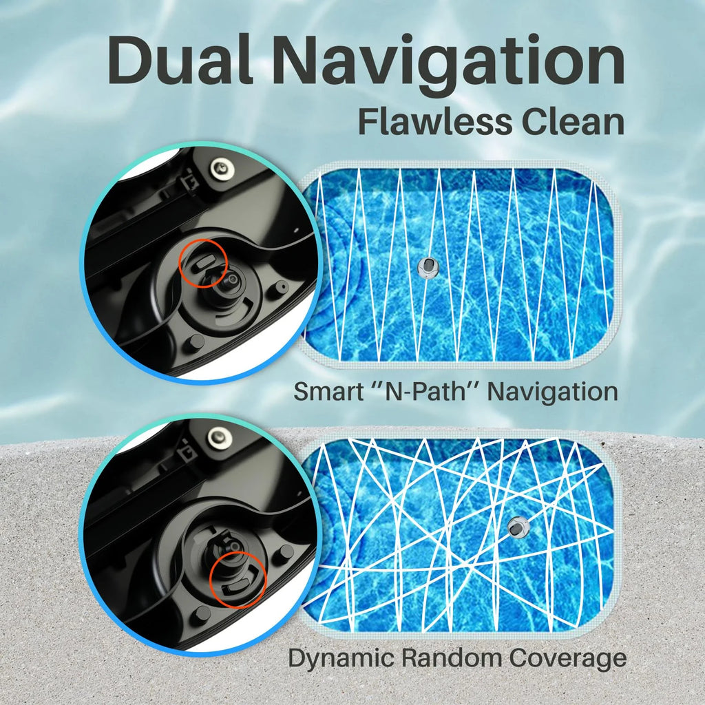 2025 Upgrade Cordless Robotic Pool Cleaner with 5000mah Big Battery, 120-Min Runime, Two Adjustable Path Planning Methods, Ideal Pool Vacuum Robot for Above-Ground Pool