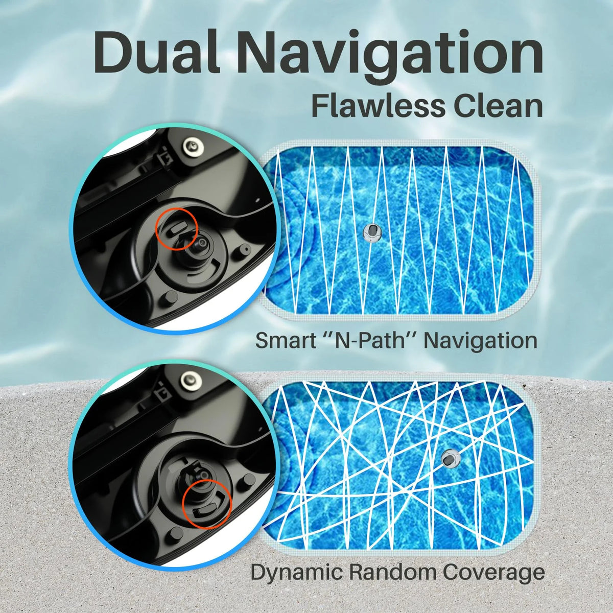 2025 Upgrade Cordless Robotic Pool Cleaner with 5000mah Big Battery, 120-Min Runime, Two Adjustable Path Planning Methods, Ideal Pool Vacuum Robot for Above-Ground Pool