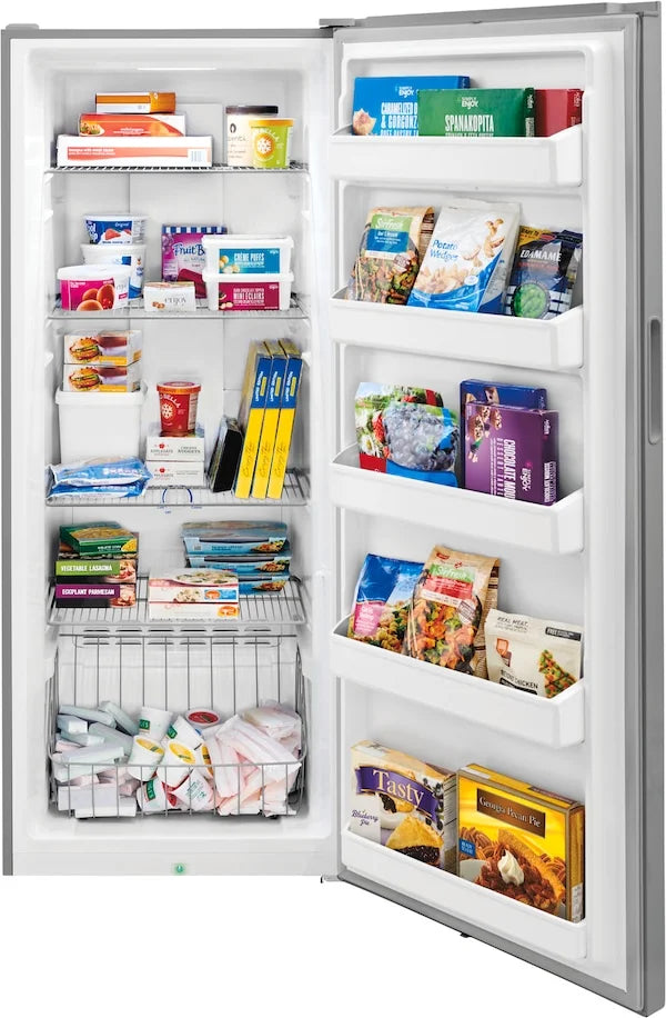 Frigidaire FFFU13F2VV 13 Cu. Ft Upright Freezer, Brushed Steel