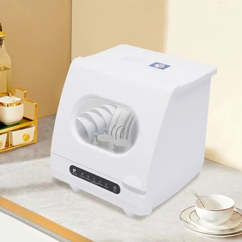 Portable Mini Dishwasher Countertop, 1200W 5 Washing Programs Display Washing Programs Table Top Dishwasher, With 360��Dual Spray, Portable Compact Dishwasher, L15.7xW15.7xH17.72in