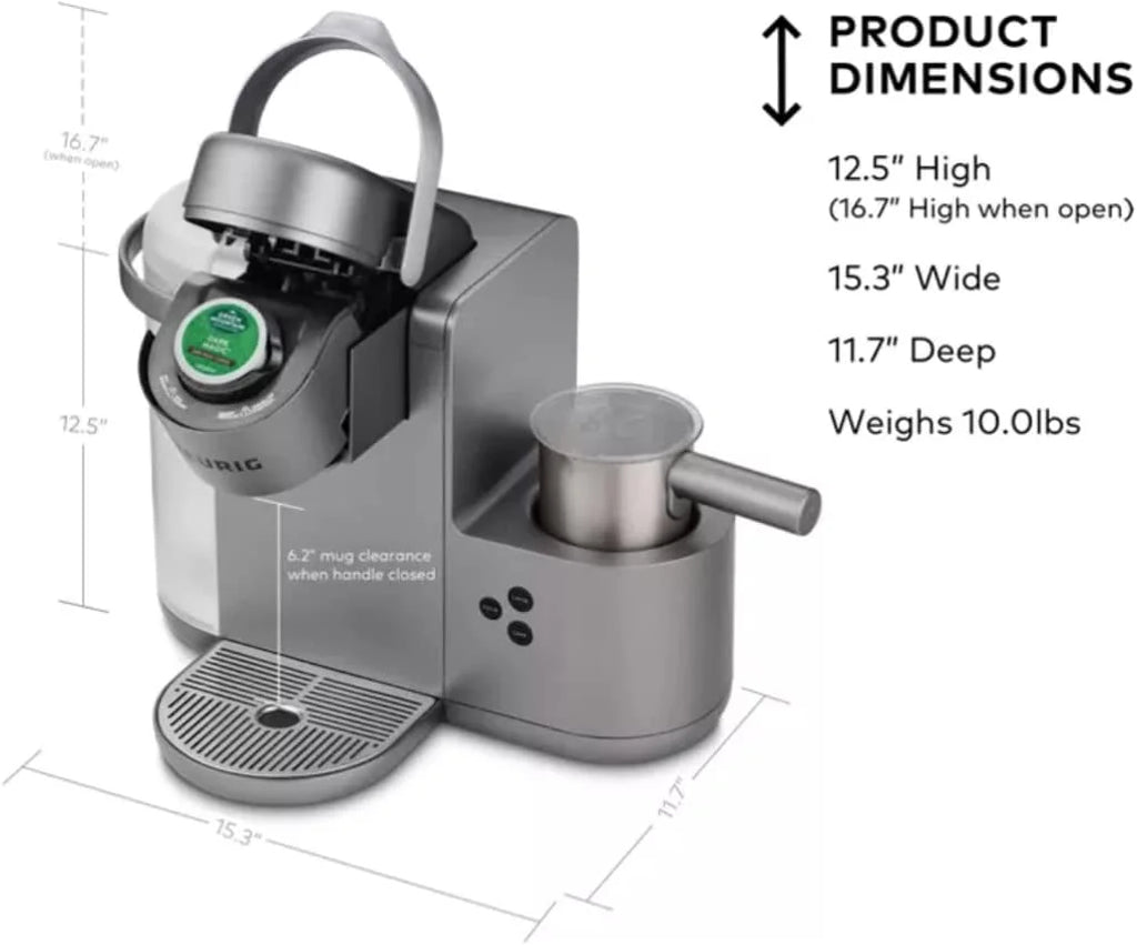 Restored Keurig KCK84NK K-Cafe C Single Serve K-Cup Pod Coffee, Latte and Cappuccino Maker, Nickel (Refurbished)