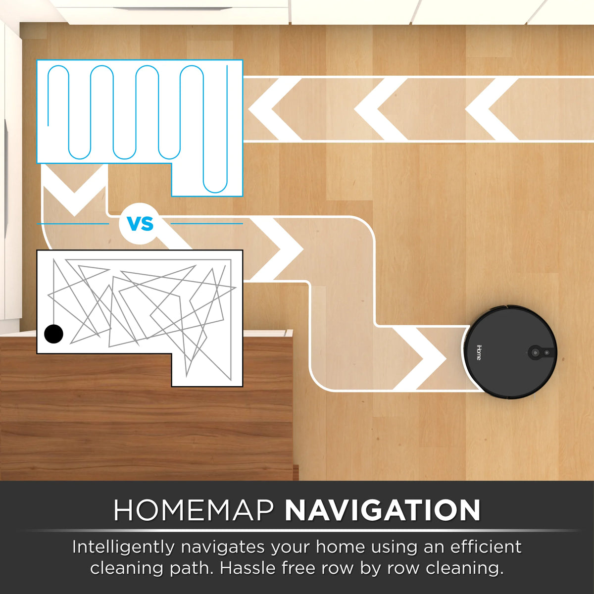 iHome AutoVac Eclipse Robot Vacuum with Mapping Technology, Ultra Strong Suction, 120 Min Runtime, App Connectivity
