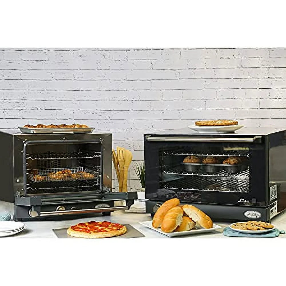 BroilKing POV-003 Compact Quarter Size Convection Oven w/ Sheet Pan, Black