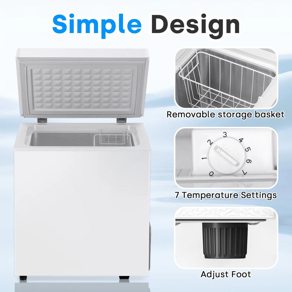 Dimedeal 1.8 Cu.ft Compact Chest Freezer with 7-Level Temperature Control