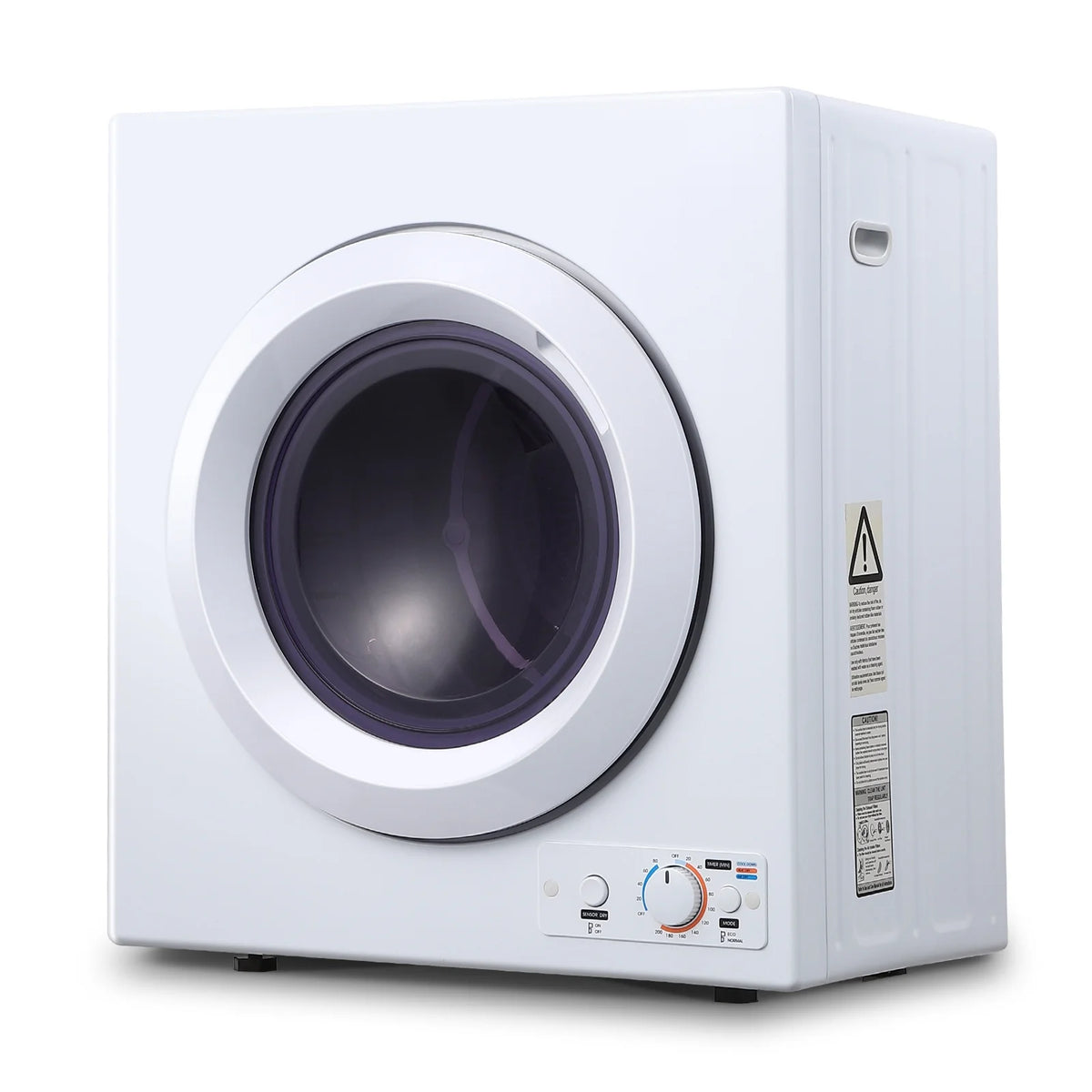 1500W Electric Portable Clothes Dryer, 8.82 lbs Capacity Front Load Compact Tumble Laundry Dryer with Stainless Steel Tub, Easy Control Button Panel Downside for Variety Drying Mode, White