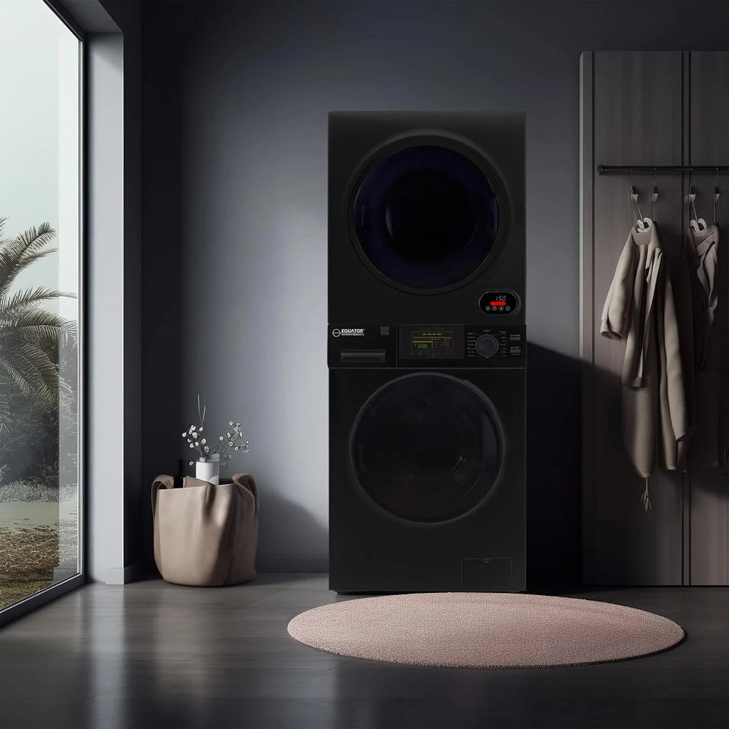 Equator Advanced Appliances Stainless Steel Washer/Compact Short Dryer in Black