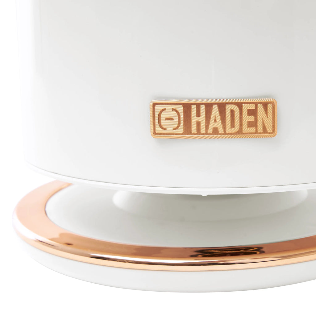 Open Box Haden Heritage 1.7L Stainless Steel Retro Electric Kettle,Ivory/Copper